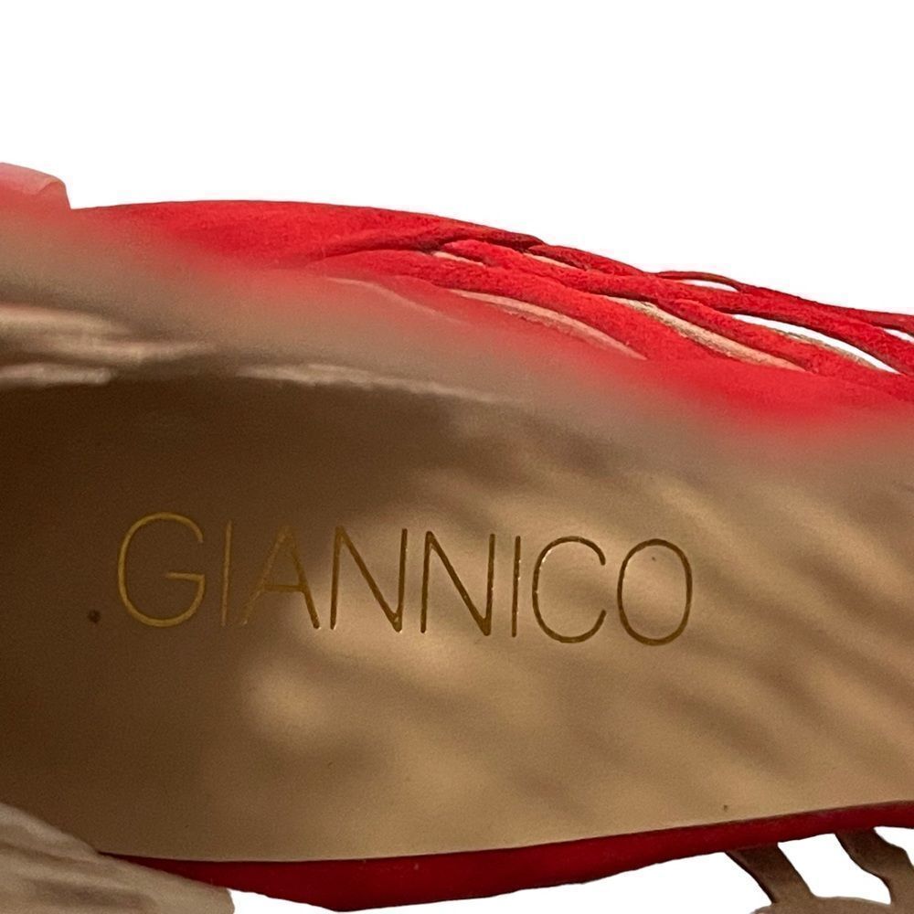NIB GIANNICO Julia Caged XO Lips Cutout Suede Peeptoe Booties 40 - Picture 11 of 12